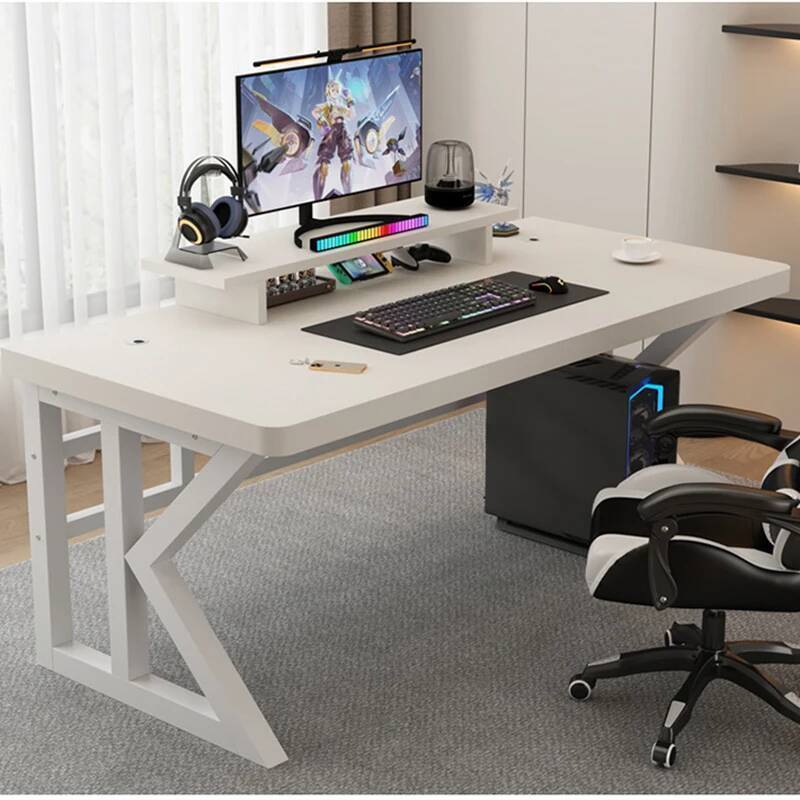 Desk Setup Monitor And Laptop - Şekillendirilebilir L Oyun Masası, Yatakta Kullanılabilen