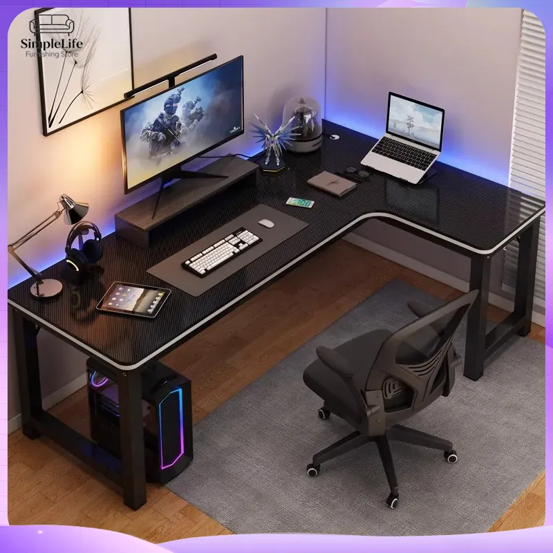 Desk Setup Monitor And Laptop - Köşe Oyun Masası Bilgisayar Masası PC