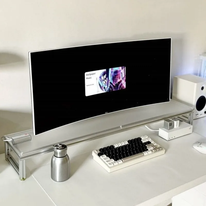 Desk Setup Monitor And Laptop - Alüminyum Monitör Standı Akrilik Masaüstü Yükseltici