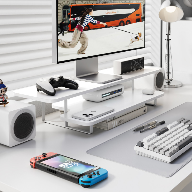 Ceviz Kaplama Monitör Standı Y - Desk Setup Monitor And Laptop incelemesi ve fiyatı