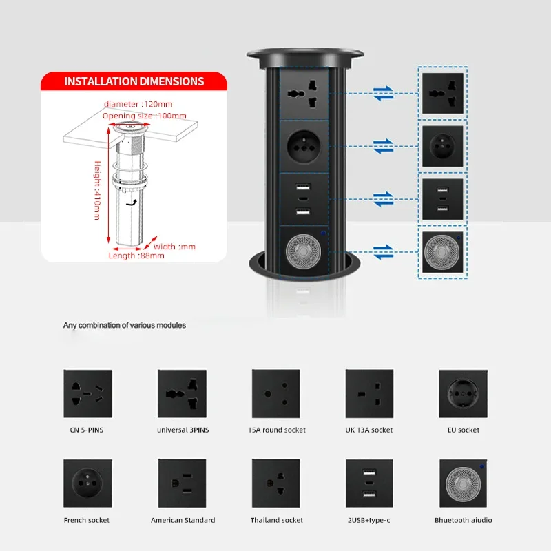 Motorlu Açılır Kule Soketi Kab - Desk Setup Speakers incelemesi ve fiyatı