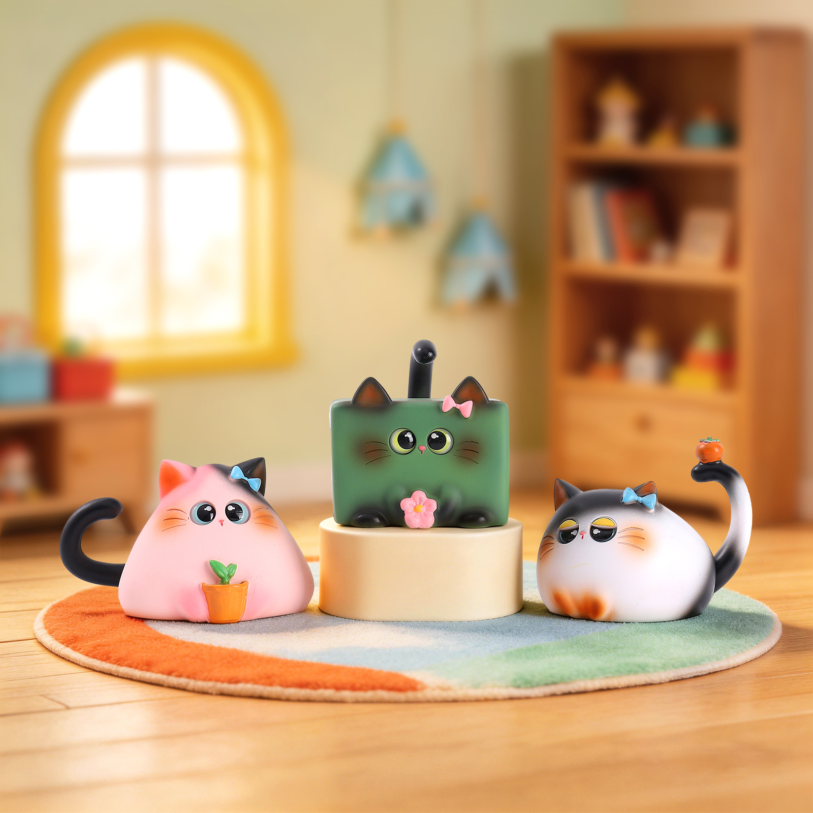 Kör Kutu Kedi Figürü Reçine Ya - Desk Setup At Home incelemesi ve fiyatı