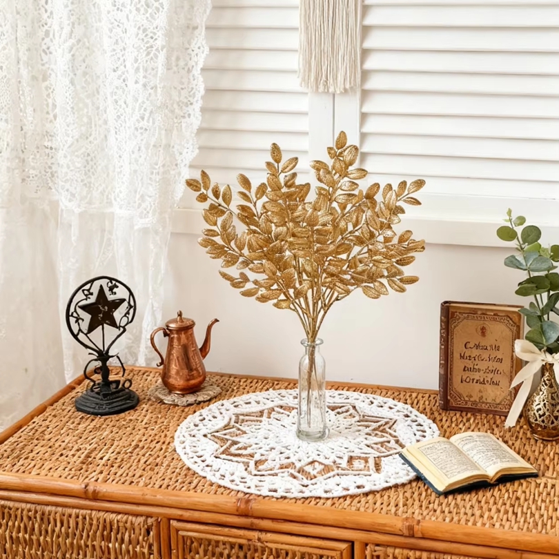 10 adet yapay bitkiler altın y - Desk Setup At Home incelemesi ve fiyatı